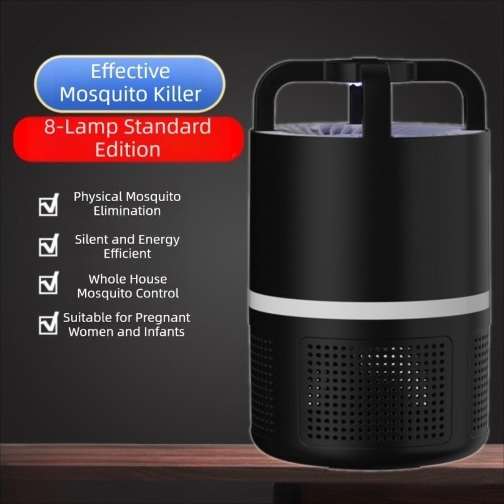 Effective Powerful Mosquito Zapper Anti Mosquito Mosquito Trap Outdoor Fishing 8 Lights Black