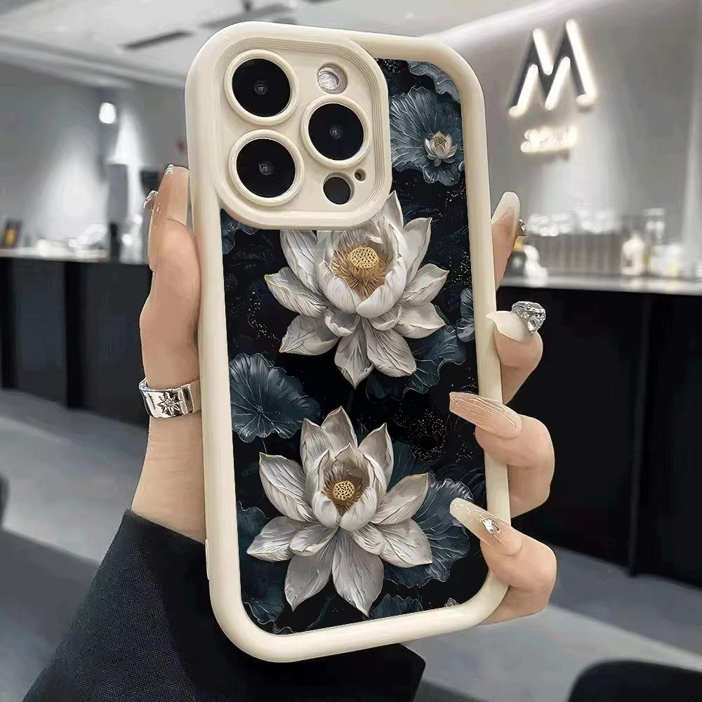 Peach Flowers Shockproof Phone Case For Samsung S25 FE Plus Ultra S24 S23 S22 S21 A70 A30 M33 Anti-Slip Soft TPU Cover