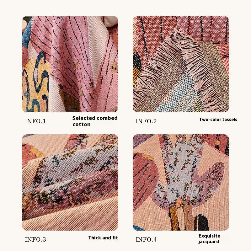 Chenille Sofa Cover Reversible Cactus Pattern All Season Stretchable Slipcover for L-Shaped 2 3 4 Seater Couch