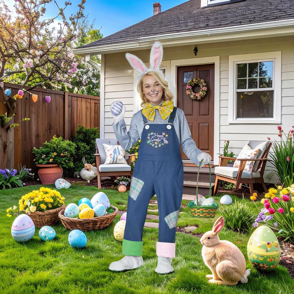 Easter Bunny Plush Animal Costume For Kids Cosplay Easter Party Dressup