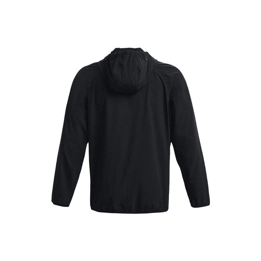 Under Armour Solid Color Zip-Up Hooded Casual Quick-Dry Waterproof Breathable Woven Jacket Men Black 1377425-001