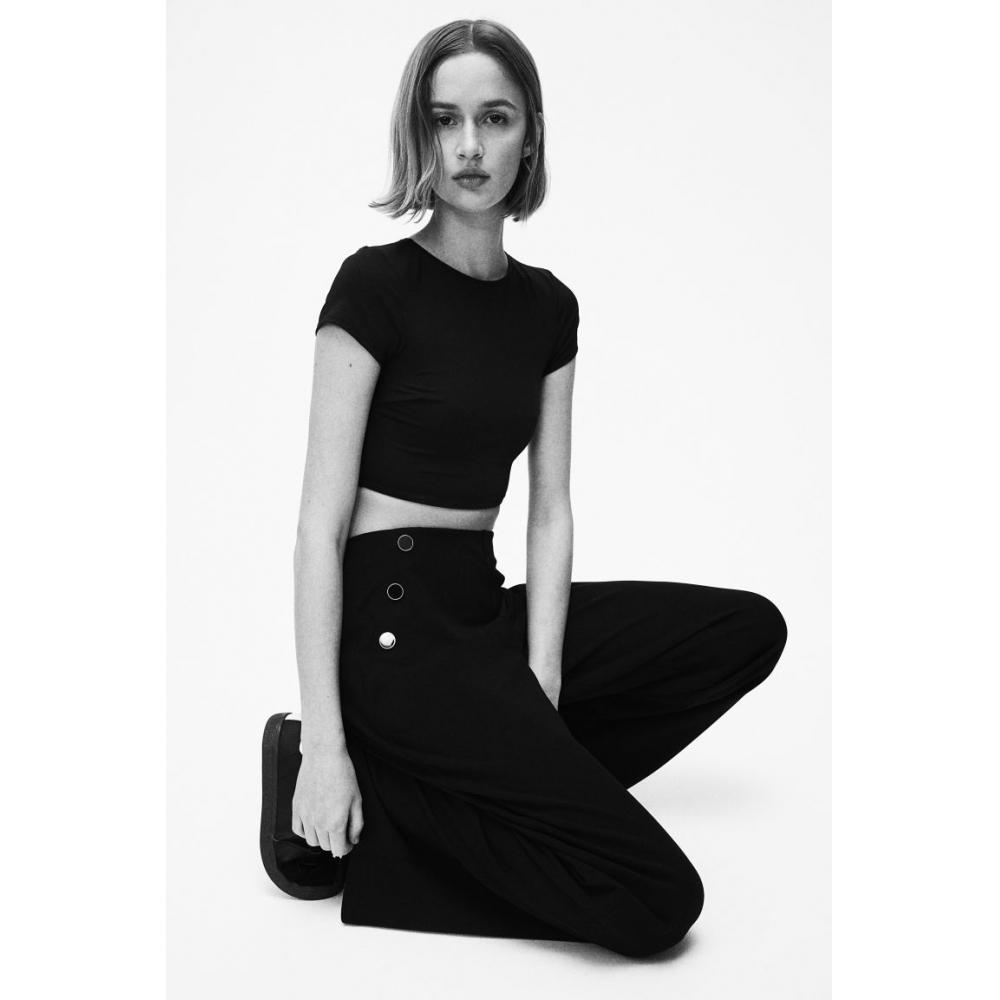 

Широкие трикотажные брюки HM черные