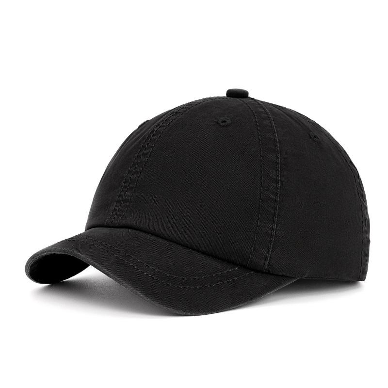 Summer Short Brim Baseball Cap Retro Solid Color Cotton Cap Men Sun Hat