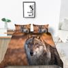3D Wolf Print Pillowcase and Quilt Cover Full Size Bedroom Home Bedding Set Fashion Home Bedding Gift