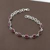 Lab Created Ruby Silver Bracelet, Pure 925 Sterling Silver Handmade Jewelry, Women Silver Bracelet, Gift For Sale Ab0545