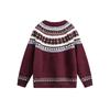 CATTEE American Fair Isle Crewneck Sweater Loose Couple Winter Knit Top Men Women
