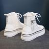 Fashion Baskets à plateforme confortables à lacets pour femmes, bottes hautes, fermeture éclair latérale, chaussures plates canisées