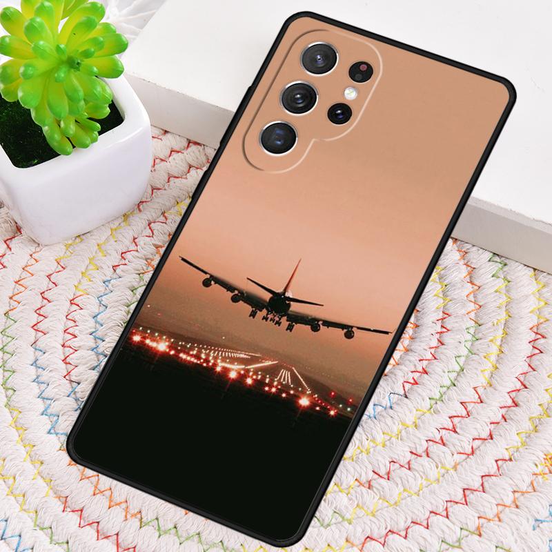 Aircraft Airplane Fly Travel Phone Case for Samsung Galaxy note 10 pro S26 Ultra S23 S24 FE S25 S21 S22 PLUS shockproof Cove