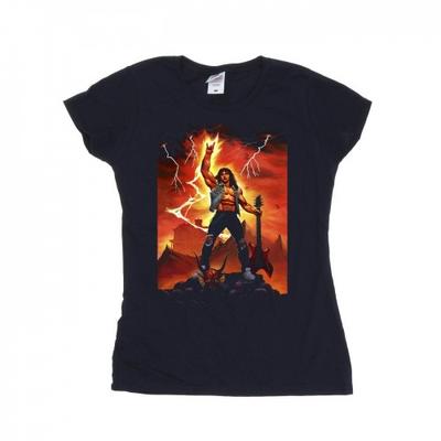 Netflix Camiseta de Algodão Stranger Things Hell Guitar para Mulheres/Senhoras