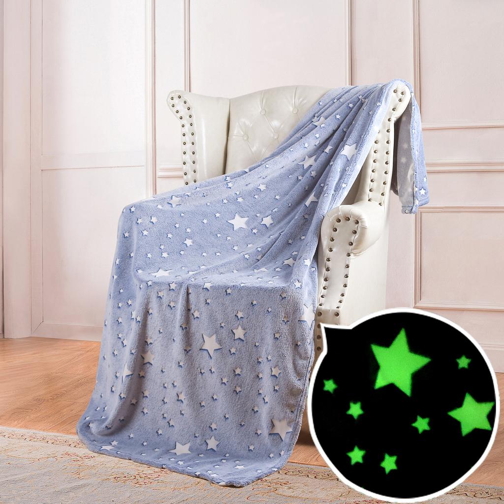Deka Glow in the Dark Throw Deka, vzor Galaxy Stars Měkká útulná flanelová fleecová deka pro chlapce Dívky, Šedá dárková deka pro děti All Seasons