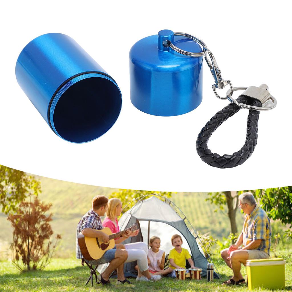 Metall-Aufbewahrungsrohr Flaschenbehälter mit Deckel Schlüsselanhänger Luftdicht Aluminium Wasserdicht für Outdoor-Campingausflug