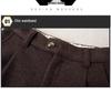 Women's 2024 Khaki High-Waisted Wool Wide-Leg Cropped Pants – Autumn/Winter Slimming Style