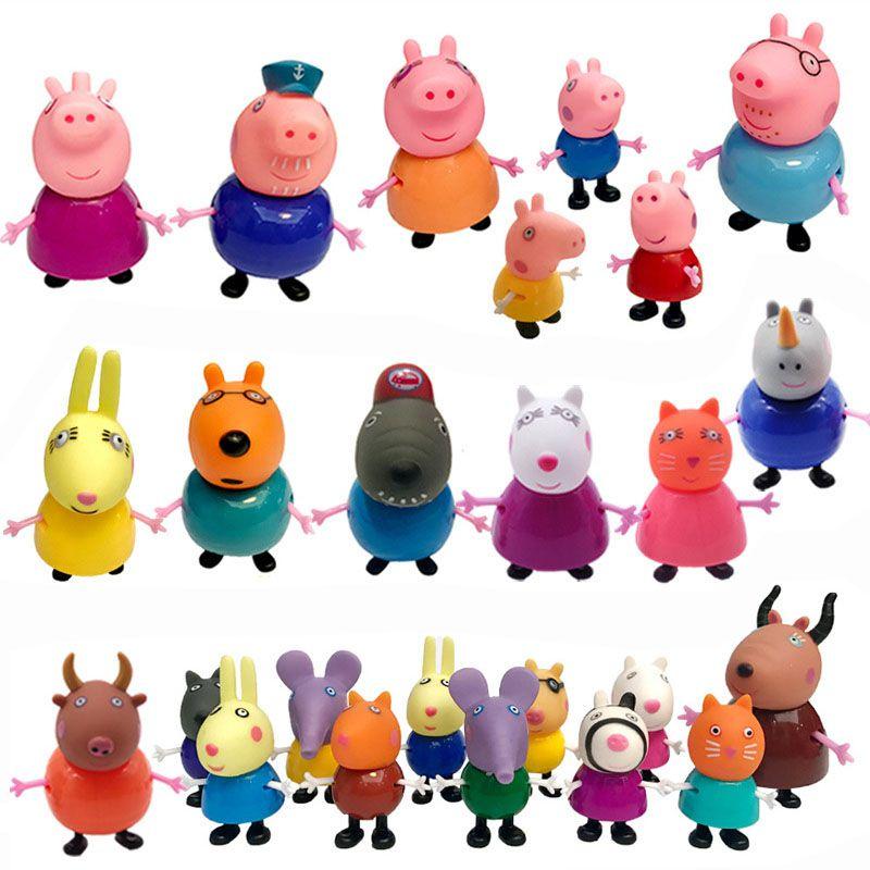 Colorful Eco-friendly Peppa Pig Family Friends Action Figures For Kids 25pcs Set