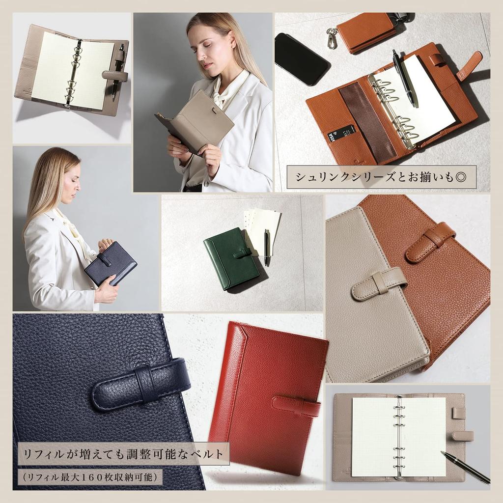 System Notebook Bible Size Genuine Leather 6 Holes Ring Notebook Cover Vegetable Tanned Leather Binder Pen Holder Card Pocket Included Systemy1 STC1