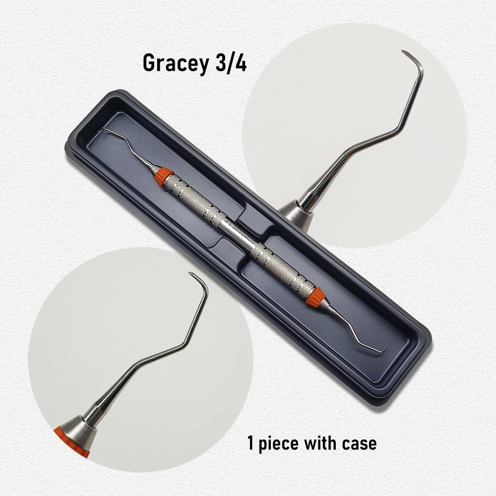 

1 шт. Высококачественные стоматологические кюретки Грейси Пародонтальный скейлер Нержавеющая сталь Пародонтальные костные кюретки Перио 1 pc 3-4 with case
