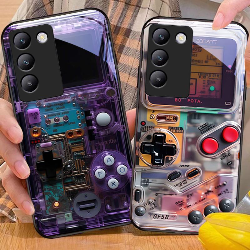 Barevný stroj pro Y72 33S 11 03 36 96 Lite 35 16 Iqoo 12 V40 SE 5G 29 40 21 30 X80 Pro Vivo Tvrzené sklo Kryt na telefon Černý