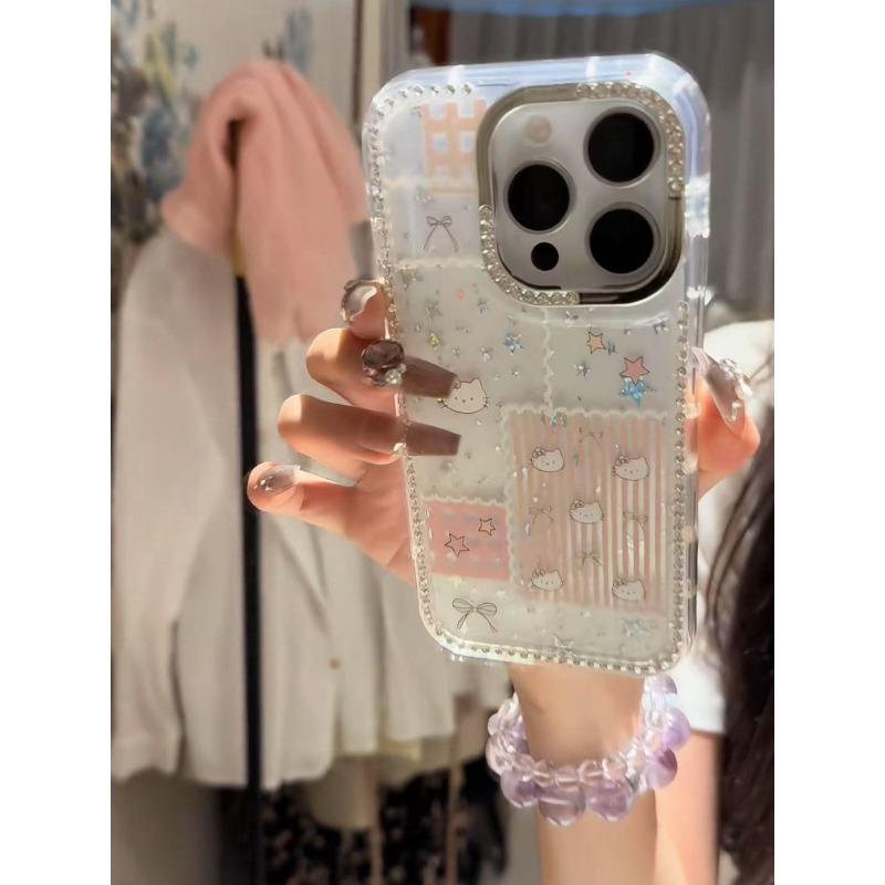 Hello Kitty Sparkling Stars Is Suitable for Apple 16promax Phone Cases with A High Appearance Level It Is A New Type of Protective Case for Iphone15