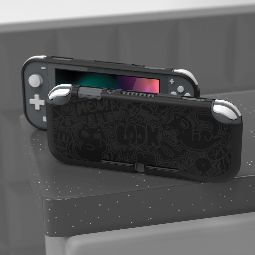 Benutzerdefinierte Schutzhülle kompatibel mit PlayVital Switch Case Cover kompatibel mit Switch süße Katze (weich) Lite, (weich) Lite, [schwarzes PP]