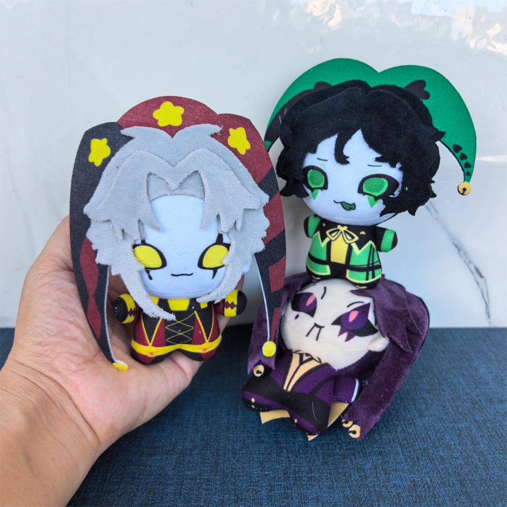 12Cm Stuffed Cute Freak Anime Game Circus Character Pierrot / Harlequin And Jester Cartoon Plush Toys Bag Keychain Plushie Doll