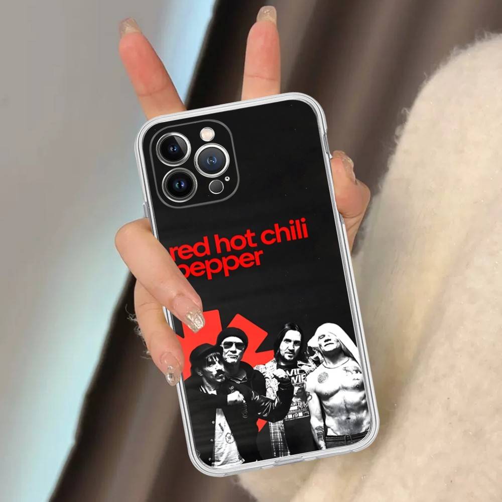 Red Hot Chili P-Peppers Band Transparent Phone Case For IPhone 17 Air 16 Pro Max 15 14 13 12 11Plus Shockproof Cover