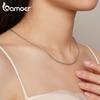 BAMOER 925 Sterling Silver Twisted Silver Necklace Simple Chain Link for Women Platinum Plated Fine Jewelry Gift