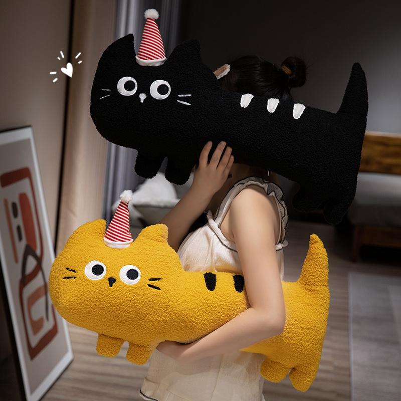 40/65/80CM Soft Animal Cartoon Pillow Cute Cat Plush Stuffed Animals Pillow Toy Lovely Kids Birthyday Gift Room Decor