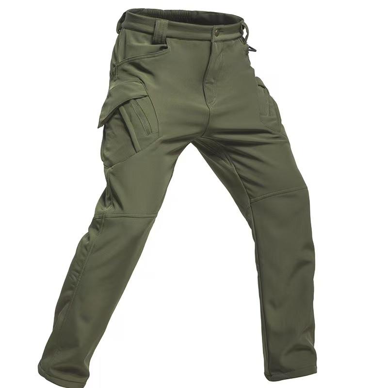 Men's City Cargo Autumn Winter Fleece Softshell Hiking Pants Fishing Climbing Trekking Casual Hunting Camping Trousers S-5XL