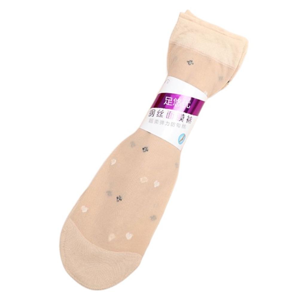 10Pairs Ultra-thin Crystal Silk Tube Socks Flower Silk Sheer Socks Women Invisible Socks  Summer