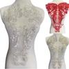 White Flower Lace Bodice Applique DIY Sew On Patches Sequin Embroidery Sewing Patch  for Dress