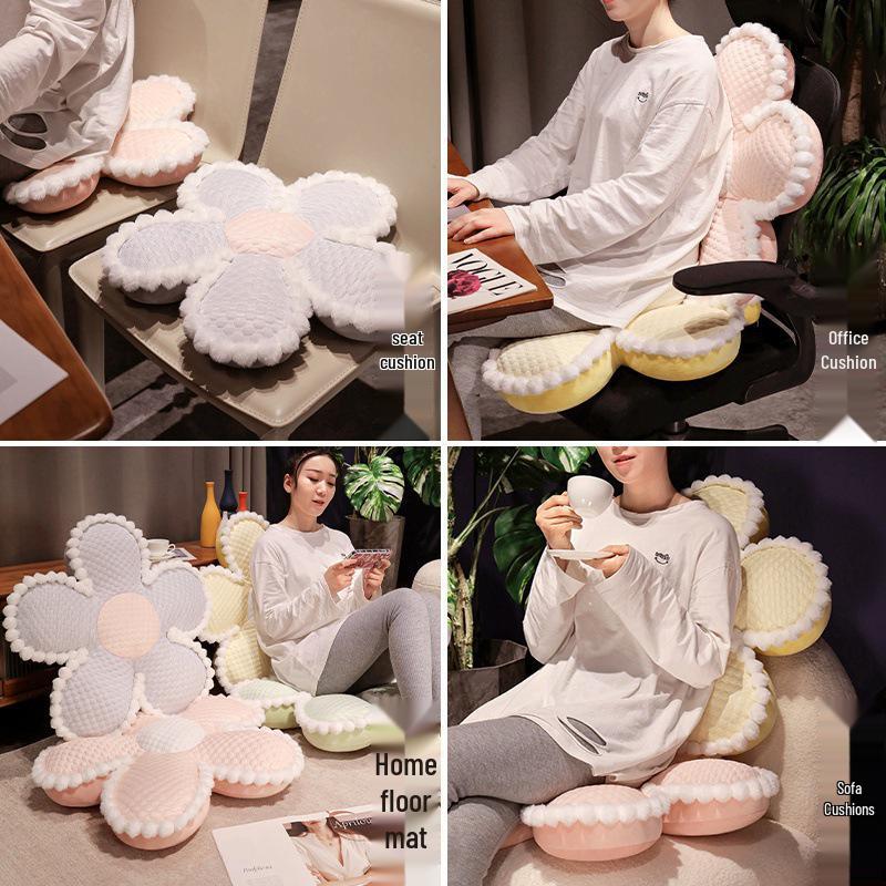 Cross-Border Ice Silk Velvet Flower Seat & Sofa Cushion