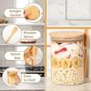 Glass Jars with Bamboo Lids and Spoons Spice Beans Tea Glass Canisters Sealed Container for Yogurt Oatmeal Kitchen Accessories