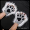 Plush Cat Ears Headband With Matching Tail Fingerless Paw Gloves Cosplay Set Anime Convention