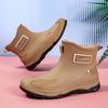 New waterproof and non-slip short tube men's rain shoes, outdoor platform work shoes couple