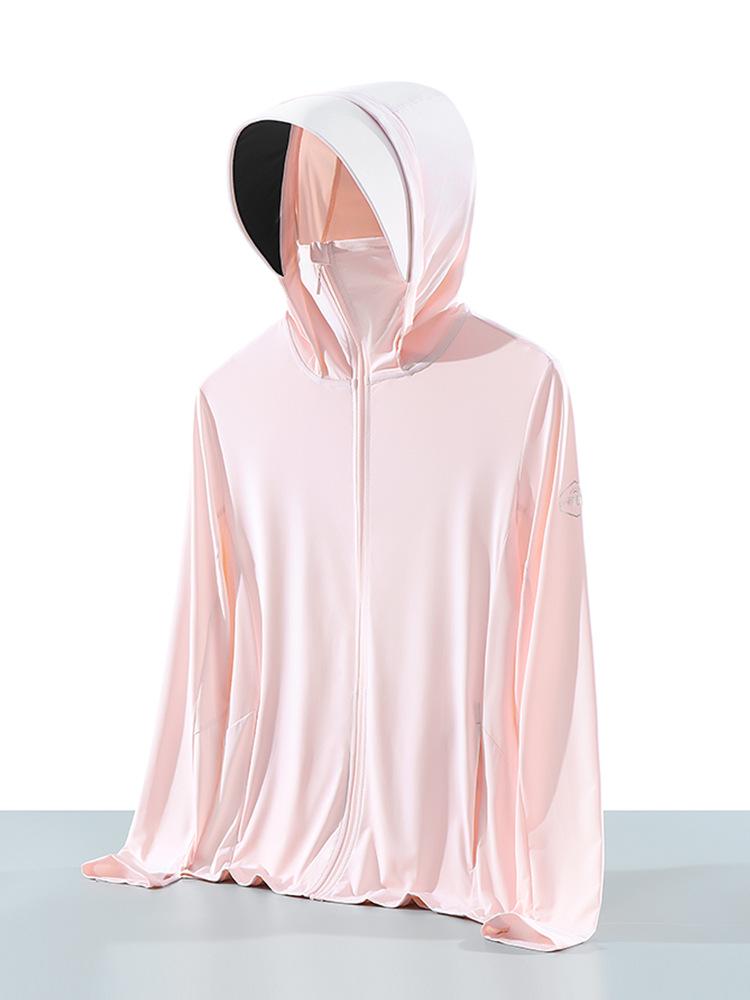 UPF50+ Women's Black Glue Brim Ice Silk Sun Protection Jacket - Breathable Anti-UV Summer Windbreaker.