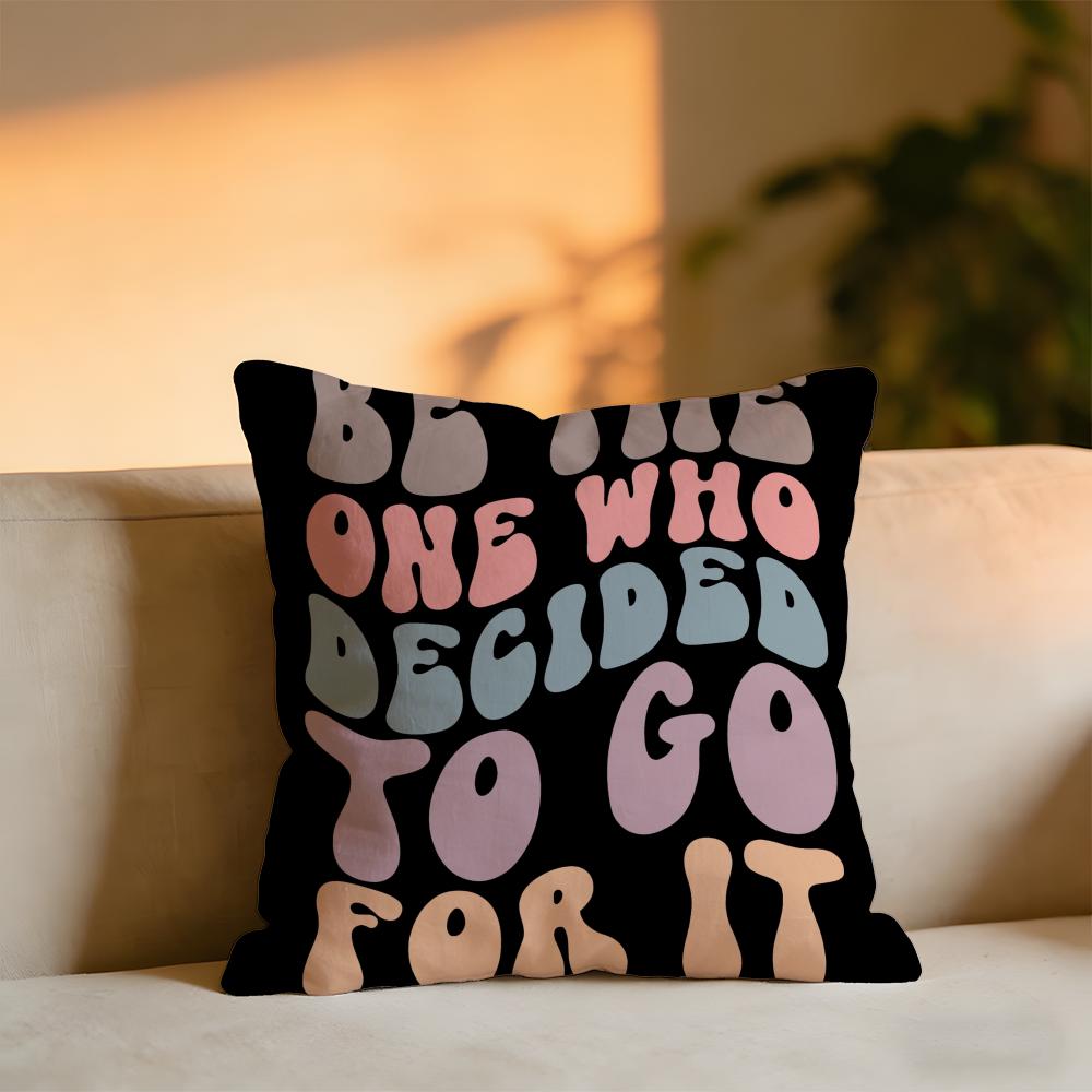 Retro Script Vintage Cushion Cover Cozy Velvet Throw PillowSoft Warm Cushion For Sofa  Bed