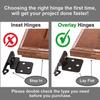 10Pcs Decobasics 1/2" Overlay Matte Black Cabinet Hinges, Self Closing Bath & Kitchen Cabinet Hinges Black Flush Mount w/Door Bu
