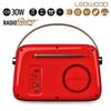 Radio Rétro portable Ledwood ALMA, FM, Bluetooth 5.3 Entrée USB, Puissance 30W - Batterie 3,7V-1500mAh - Retro Vintage - Rouge