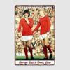 GEORGE BEST & DENIS LAW Fotbollsspelare Metallplakett Poster Klubb Hem Sovrum Bar Grotta Klassisk Plåtskylt Rumsdekor Väggdekor
