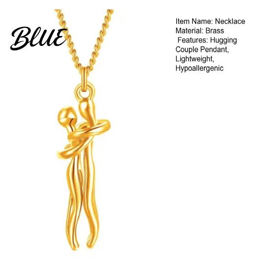 Embrace Pendant Necklace Hugging Couple Lightweight Hypoallergenic Men Jewelry