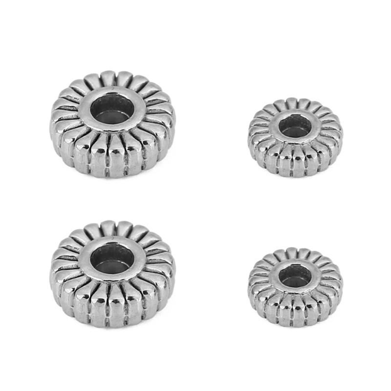 

10pcs Stainless Steel Large Hole Spacer Beads 6mm 8mm PVD Never Fade Necklace Beads Bracelet Findings Jewelry Making Supplies 6mm