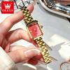 OLEVS Ladies Watches Original Solid Steel Strap Square Quartz Watches for Women Elegant Luxury Waterproof Woman Watch Gift 5690