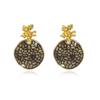 Stylish European American Metal Flower Earrings For Women Multiple Colors