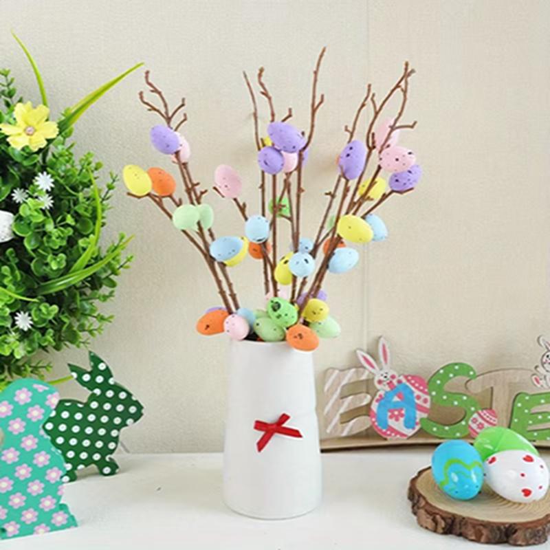 1/3/5Pcs Artificial Easter Egg Branches 35CM Fake Bouquets for Home Decor Garden Easter Decoration Party Supplies Vase Ornament