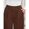 Pantaloni Lunghi Casual Comodi All-Match Monocolore Vita Alta Gamba Larga Dritta da Donna