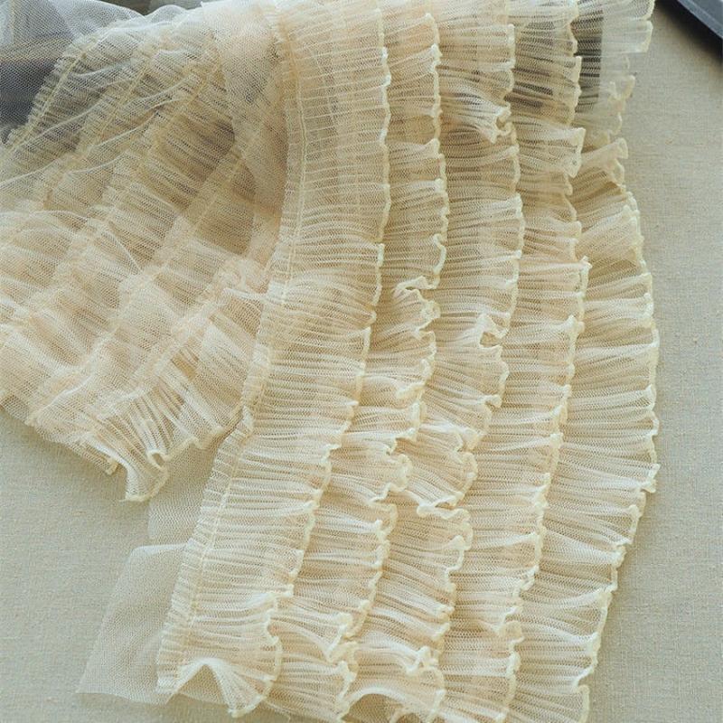 17cm wide 5-layer organ pleated mesh fluffy wavy edge lace DIY Girl Princess Doll dinner dress skirt for easy sewing accessories