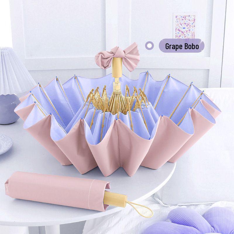 16-Rib Women’s Umbrella: Dual Use for Sun & Rain, UV Protective, Reinforced & Thickened for Enhanced Sunshade