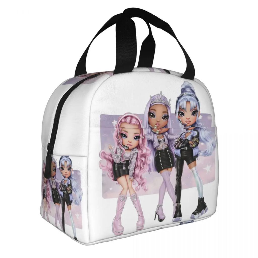 Rainbow High Sisters Insulated Lunch Bag for Women Leakproof RH KPOP Cooler Thermal Bento Box Kids School Children Lunchbag