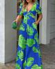2023 Spring Women's Fashion V-neck Waist-Cinching Wide-Leg Jumpsuit