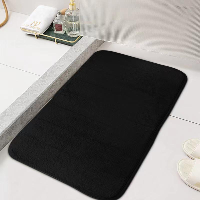 Quilted Coral Fleece Floor Mats: Perfect for Bedroom, Entrance, Bathroom, and Toilet; Absorbent, Embroidered Design.