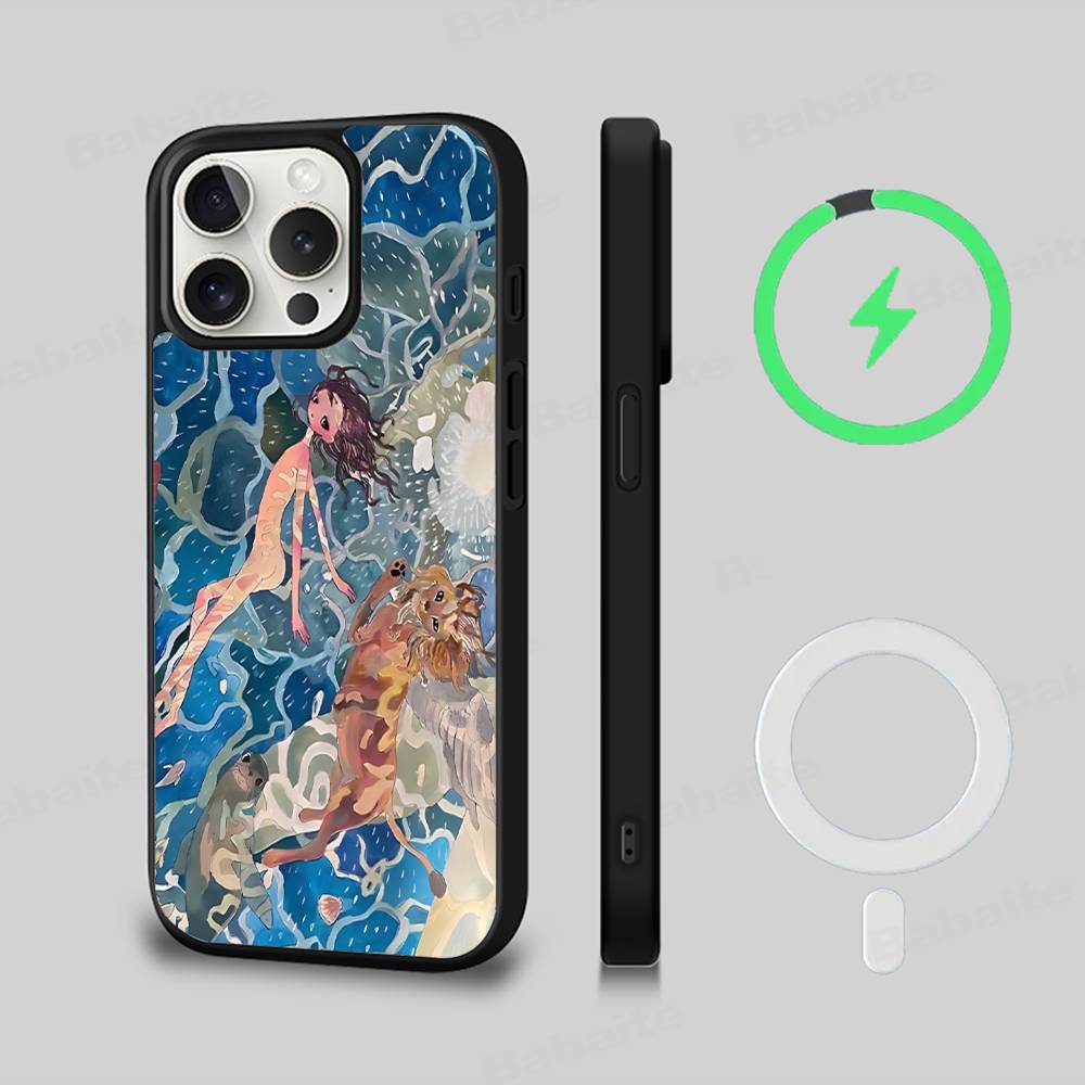 Aya Takano Paintings For Magsafe Magnetic Phone Case For IPhone 17 16 15 14 13 12 11 Plus Pro Max PC+TPU Cover
